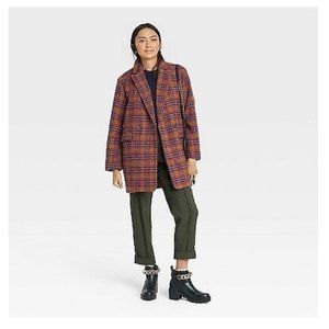A New Day - Plaid Top Coat-Jacket